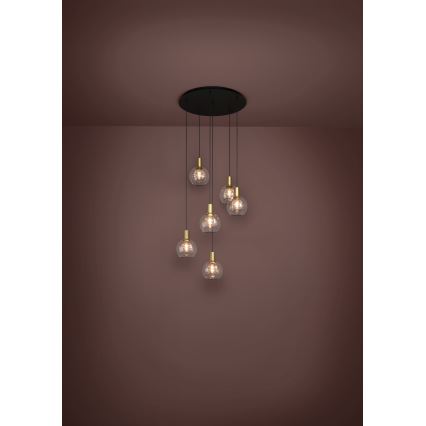 Eglo 390279 - LED Stmívatelný lustr na lanku 6xLED/5,4W/230V 3000K pr. 54 cm zlatá