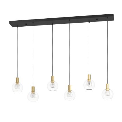 Eglo - LED Stmívatelný lustr na lanku 6xLED/5,4W/230V 3000K zlatá