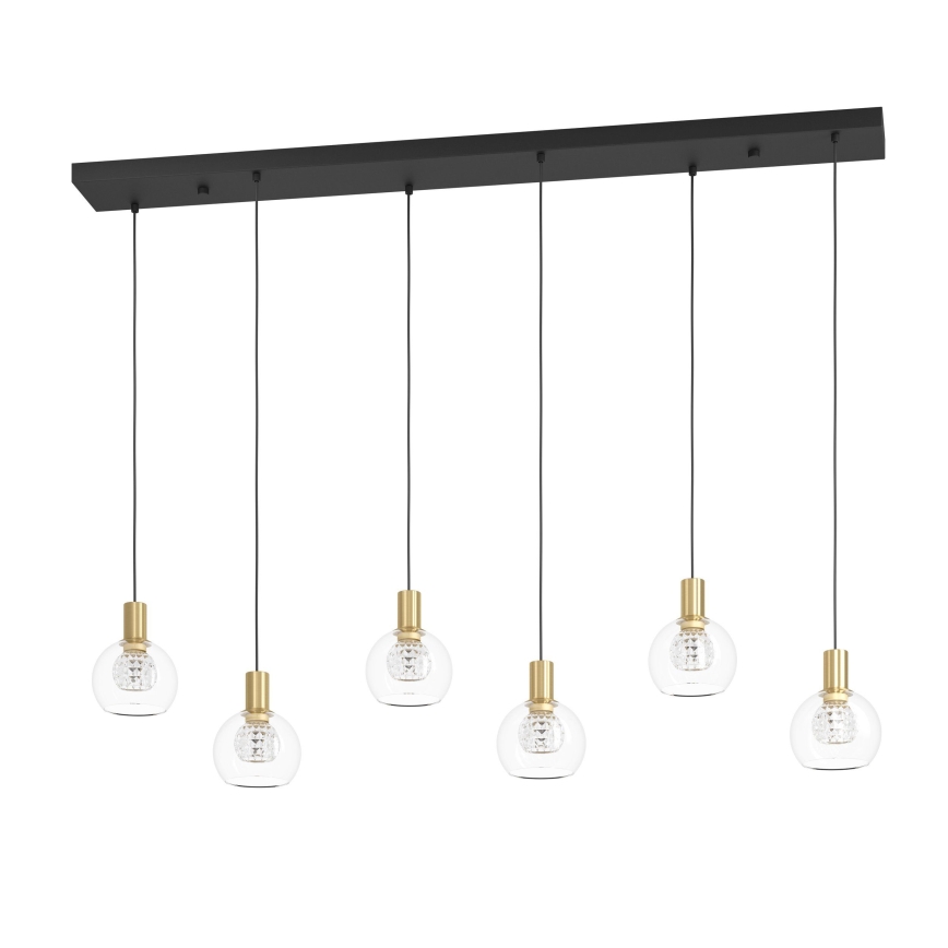 Eglo - LED Stmívatelný lustr na lanku 6xLED/5,4W/230V 3000K zlatá