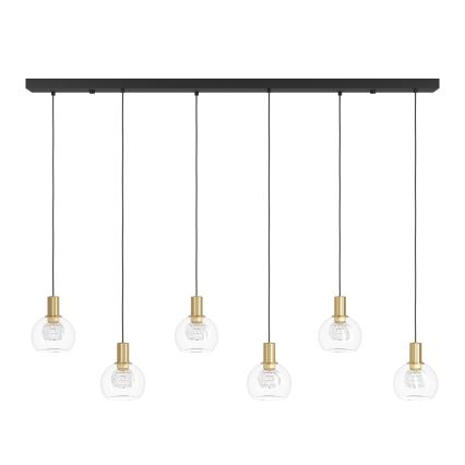 Eglo - LED Stmívatelný lustr na lanku 6xLED/5,4W/230V 3000K zlatá