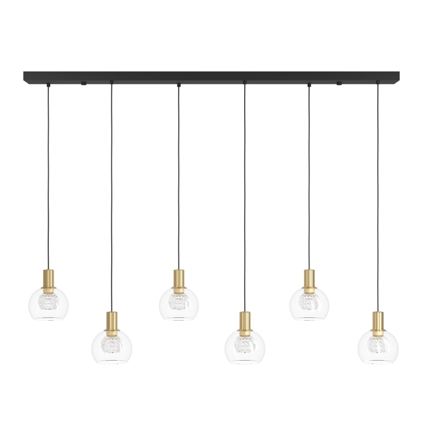 Eglo - LED Stmívatelný lustr na lanku 6xLED/5,4W/230V 3000K zlatá
