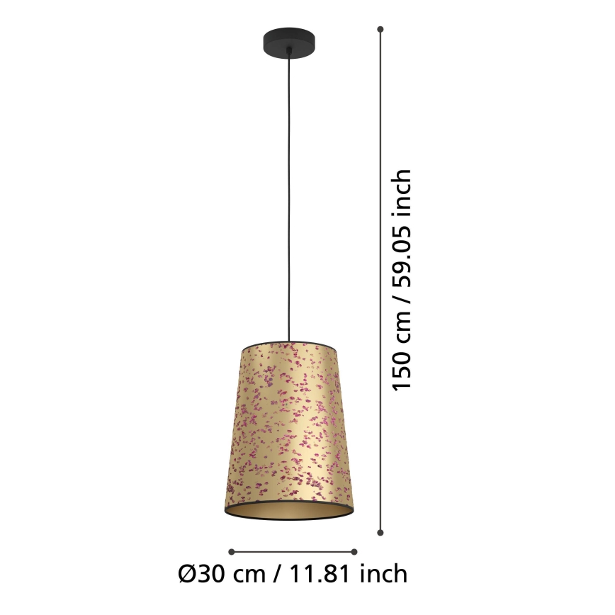 Eglo - Lustr na lanku 1xE27/25W/230V zlatá/růžová