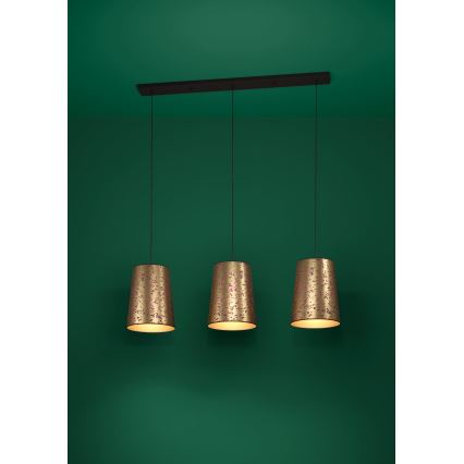 Eglo - Lustr na lanku 3xE27/25W/230V zlatá/růžová