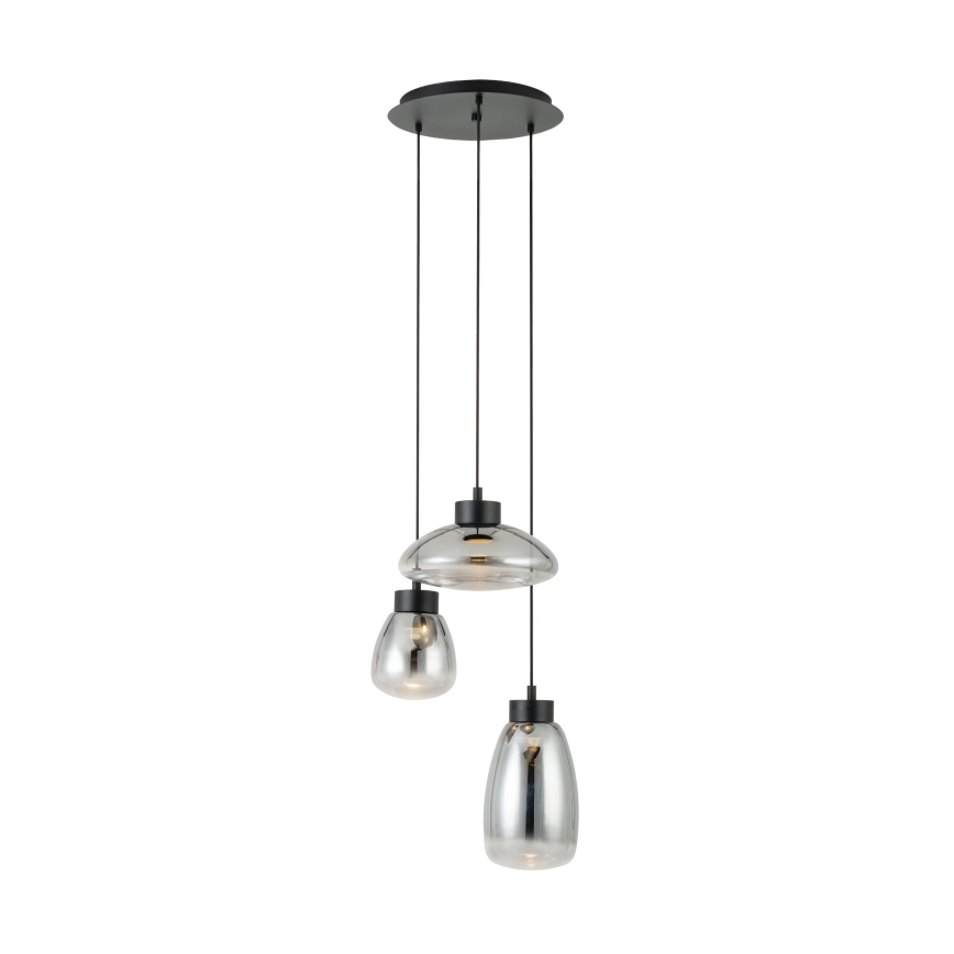 Eglo - LED Stmívatelný lustr na lanku 3xLED/5,4W/230V 2700K kouřová