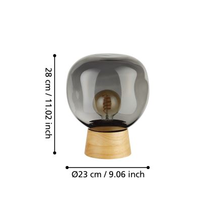 Eglo - Stolní lampa 1xE27/40W/230V kouřová
