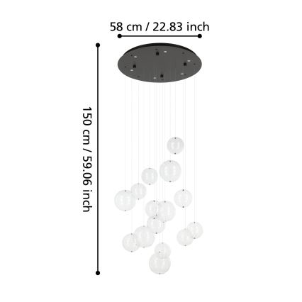 Eglo - LED Stmívatelný lustr na lanku 6xLED/4,2W/230V 3000K čirá