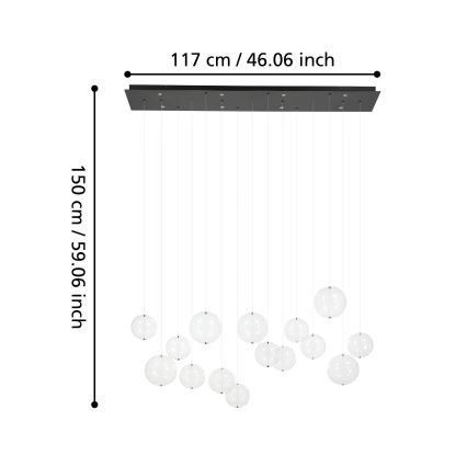 Eglo - LED Stmívatelný lustr na lanku 8xLED/4,2W/230V 3000K čirá