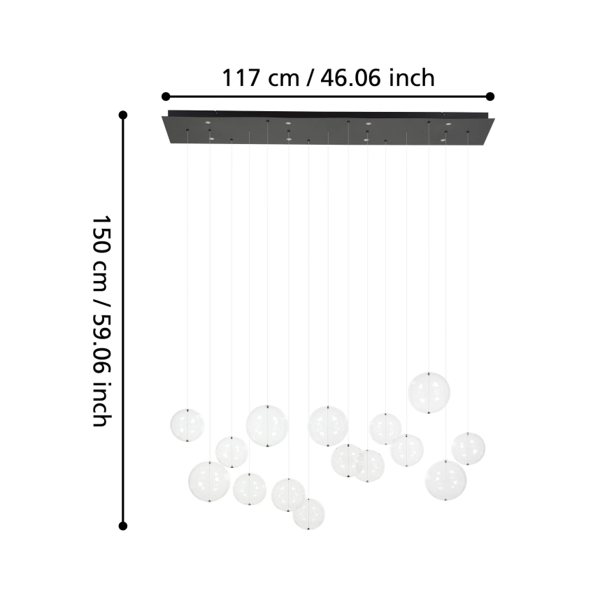 Eglo - LED Stmívatelný lustr na lanku 8xLED/4,2W/230V 3000K čirá