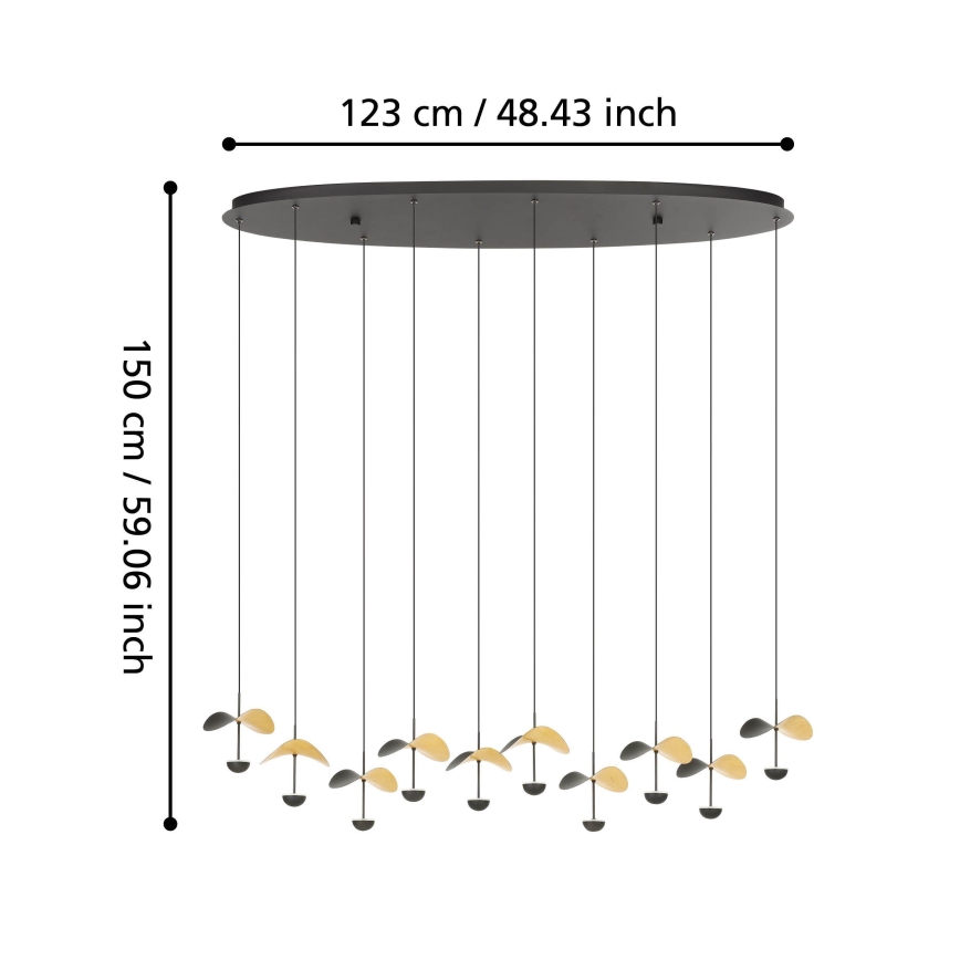 Eglo - LED Stmívatelný lustr na lanku 10xLED/2,3W/230V 3000K