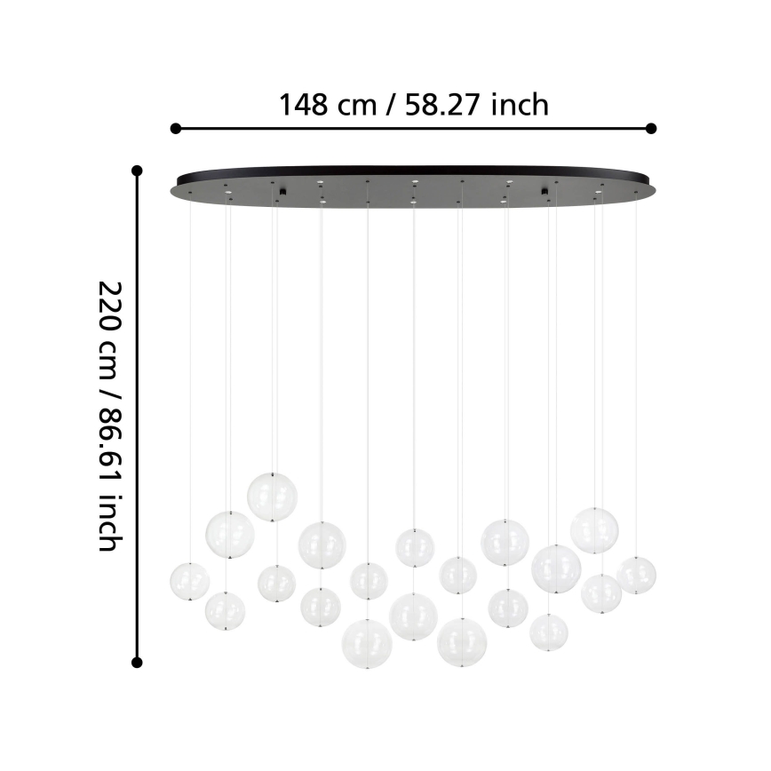 Eglo - LED Stmívatelný lustr na lanku 8xLED/4,2W/230V 3000K čirá
