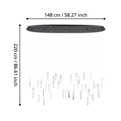 Eglo - LED Stmívatelný lustr na lanku 8xLED/4,2W/230V 3000K čirá