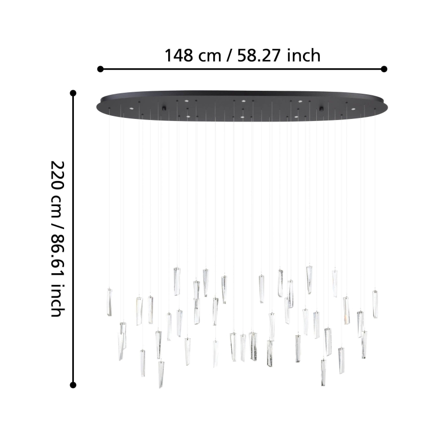 Eglo - LED Stmívatelný lustr na lanku 8xLED/4,2W/230V 3000K čirá