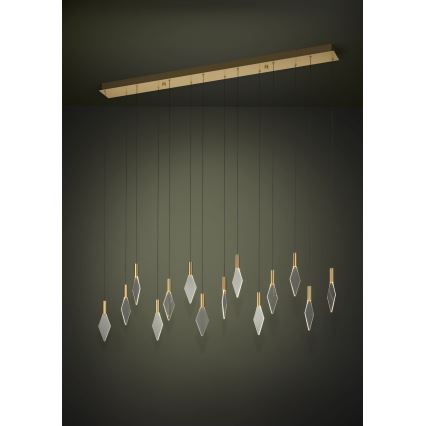 Eglo - LED Stmívatelný lustr na lanku 14xLED/3,3W/230V 3000K zlatá