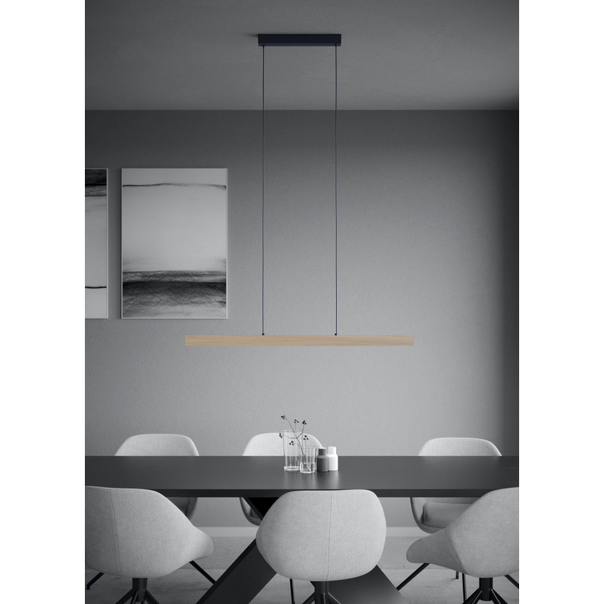 Eglo - LED Stmívatelný lustr na lanku LED/21W/230V 3000K hnědá