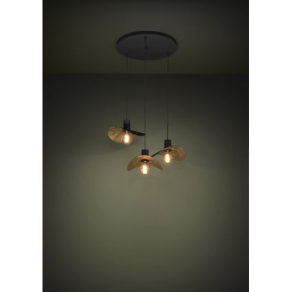 Eglo - Lustr na lanku 3xE27/40W/230V černá/zlatá