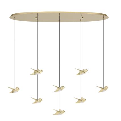 Eglo - LED Stmívatelný lustr na lanku 8xLED/4,2W/230V 3000K zlatá