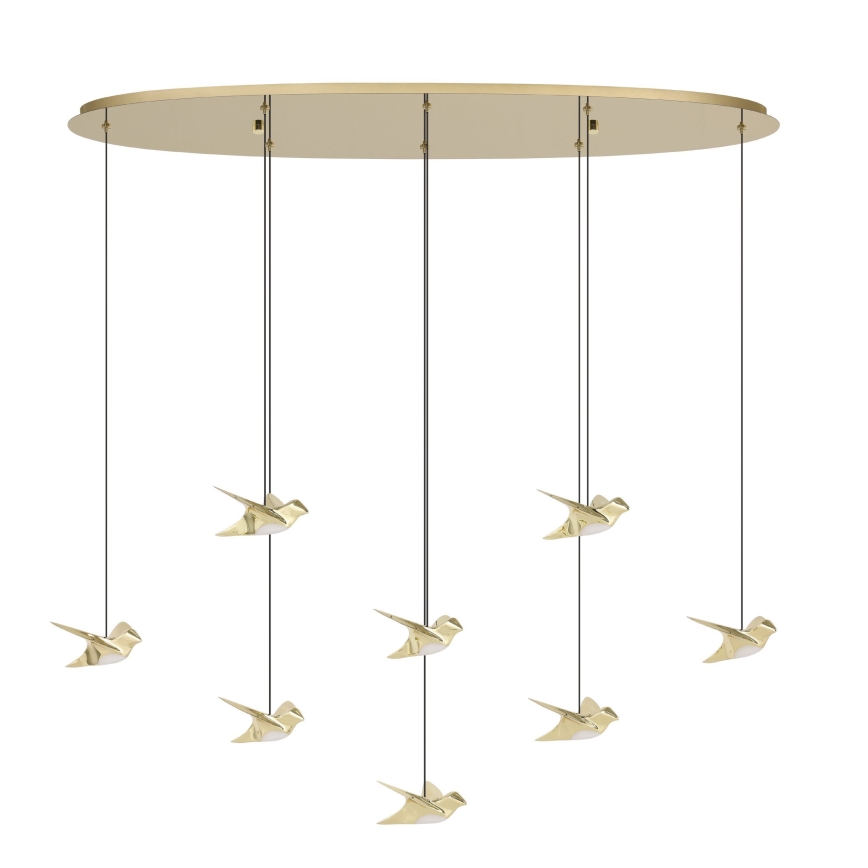 Eglo - LED Stmívatelný lustr na lanku 8xLED/4,2W/230V 3000K zlatá
