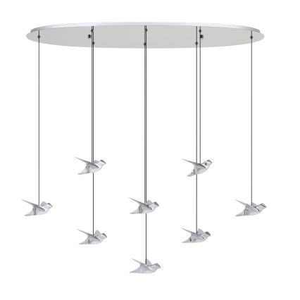 Eglo - LED Stmívatelný lustr na lanku 8xLED/4,2W/230V 3000K lesklý chrom