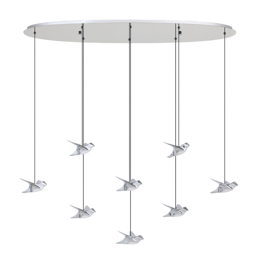 Eglo - LED Stmívatelný lustr na lanku 8xLED/4,2W/230V 3000K lesklý chrom
