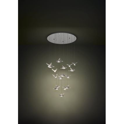 Eglo - LED Stmívatelný lustr na lanku 17xLED/3W/230V 3000K lesklý chrom