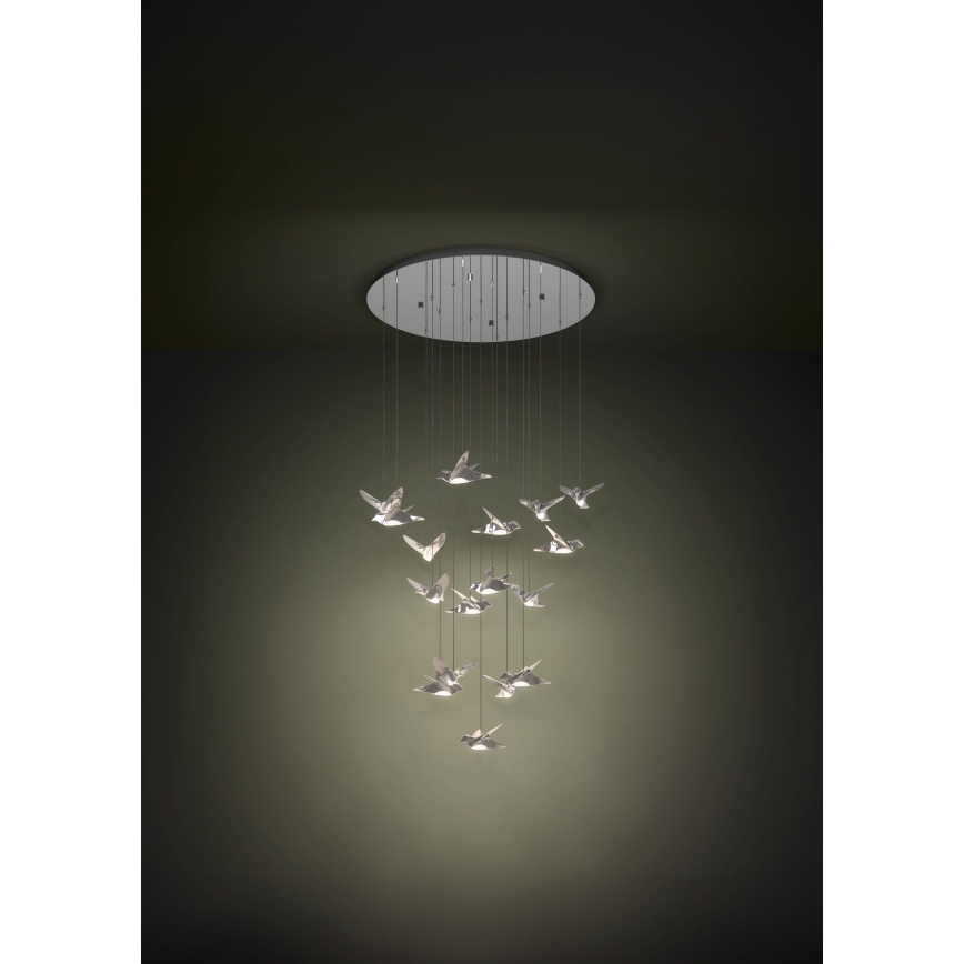 Eglo - LED Stmívatelný lustr na lanku 17xLED/3W/230V 3000K lesklý chrom