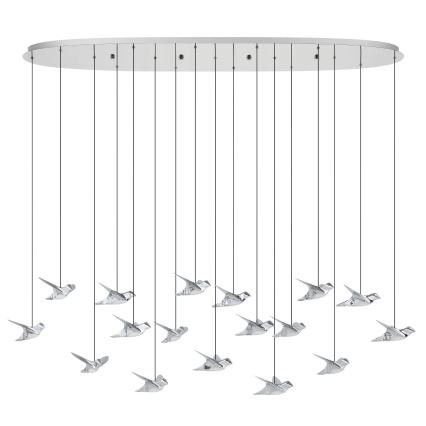 Eglo - LED Stmívatelný lustr na lanku 17xLED/3W/230V 3000K lesklý chrom