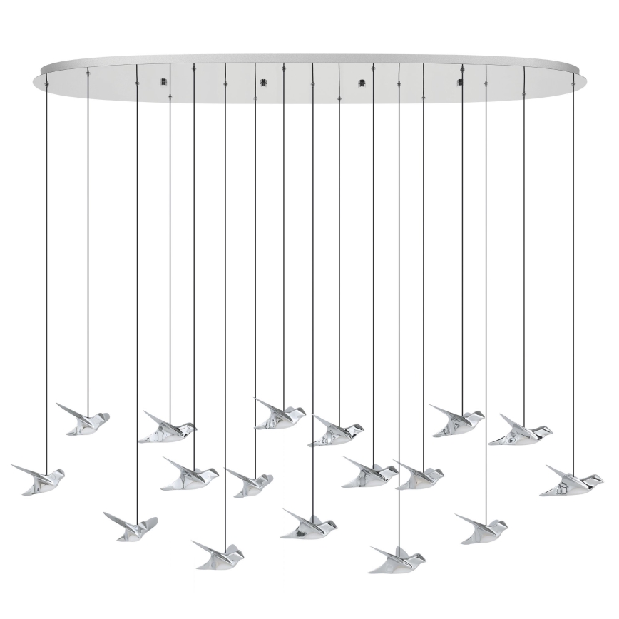Eglo - LED Stmívatelný lustr na lanku 17xLED/3W/230V 3000K lesklý chrom