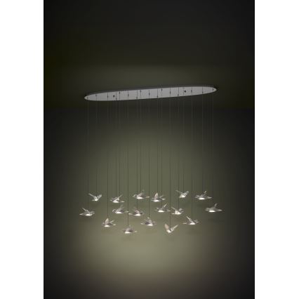 Eglo - LED Stmívatelný lustr na lanku 17xLED/3W/230V 3000K lesklý chrom