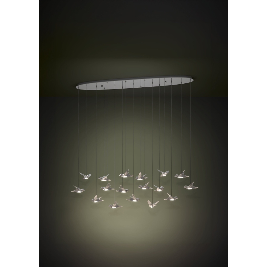 Eglo - LED Stmívatelný lustr na lanku 17xLED/3W/230V 3000K lesklý chrom