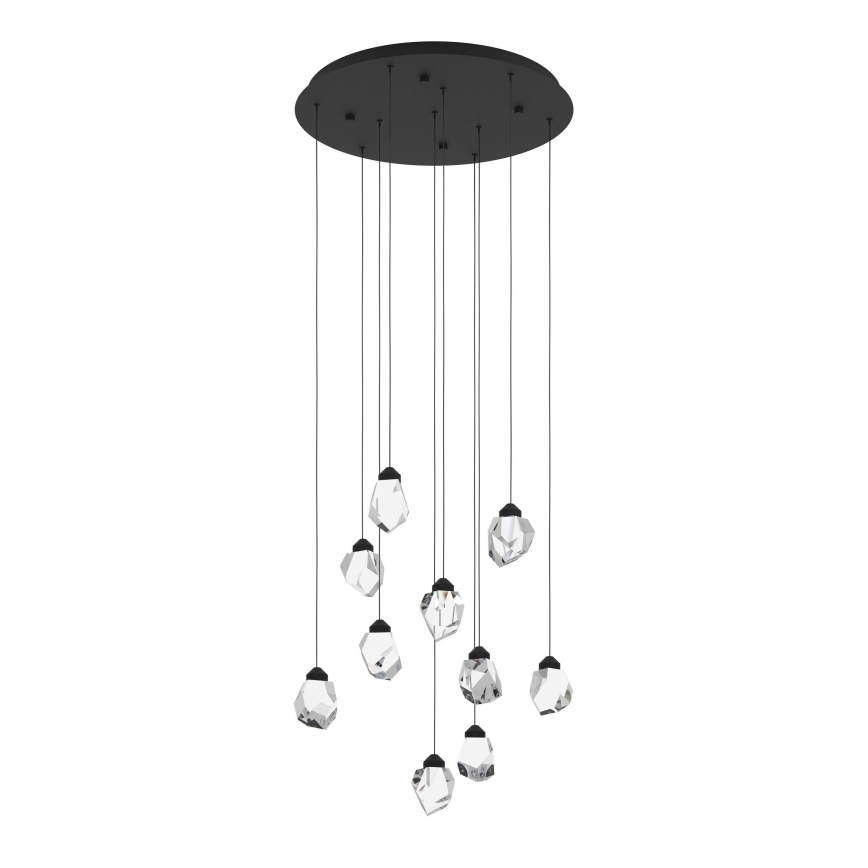 Eglo - LED Stmívatelný lustr na lanku 10xLED/3W/230V 3000K černá/čirá