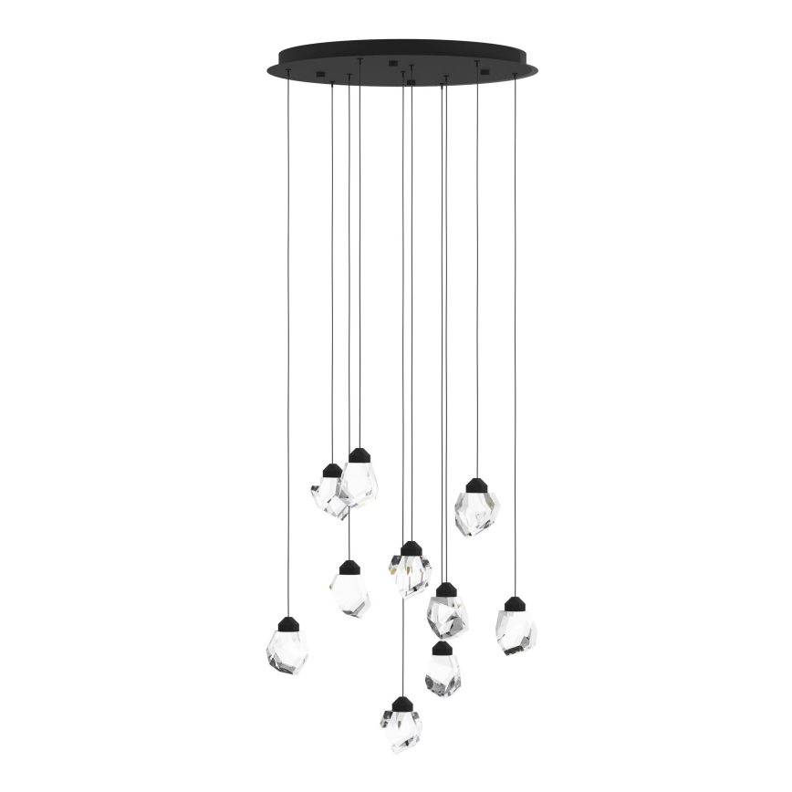 Eglo - LED Stmívatelný lustr na lanku 10xLED/3W/230V 3000K černá/čirá
