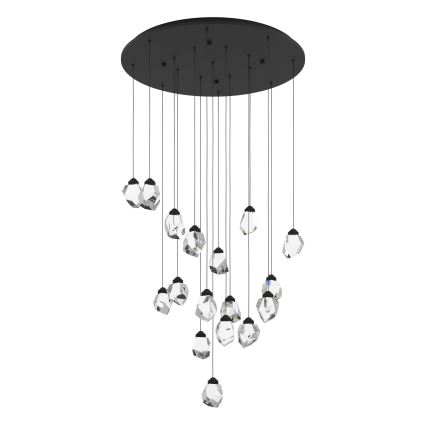 Eglo - LED Stmívatelný lustr na lanku 17xLED/3W/230V 3000K černá/čirá