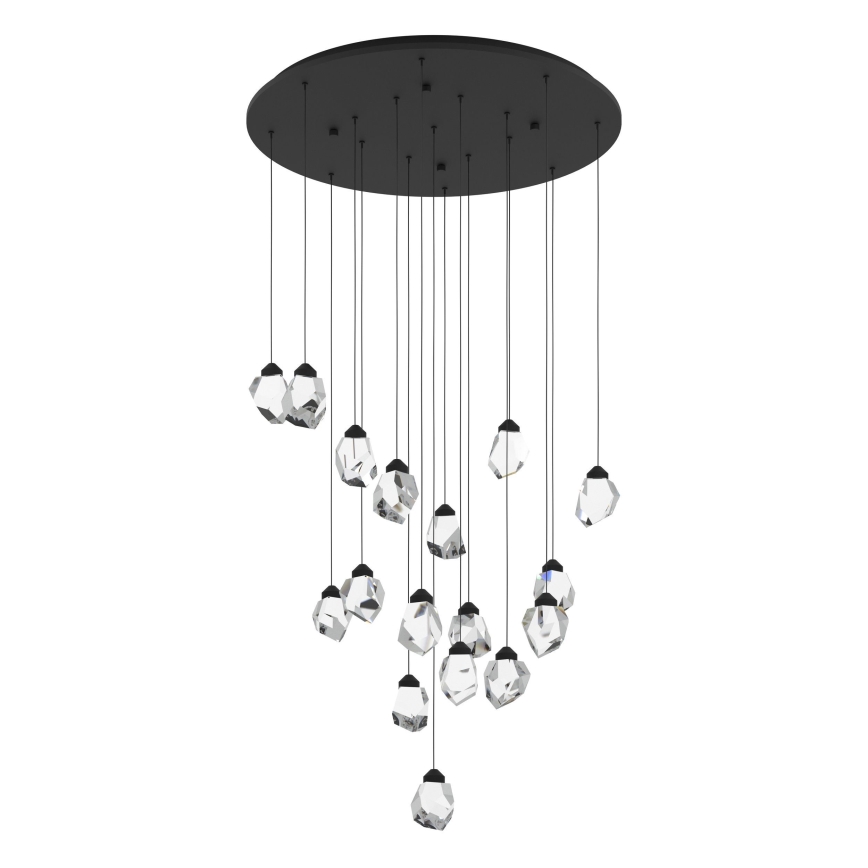 Eglo - LED Stmívatelný lustr na lanku 17xLED/3W/230V 3000K černá/čirá