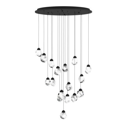 Eglo - LED Stmívatelný lustr na lanku 17xLED/3W/230V 3000K černá/čirá