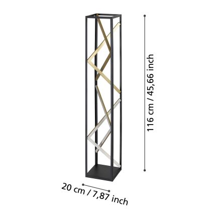 Eglo - LED Stmívatelná stojací lampa LED/23W/230V 2700-6500K černá/zlatá + dálkové ovládání