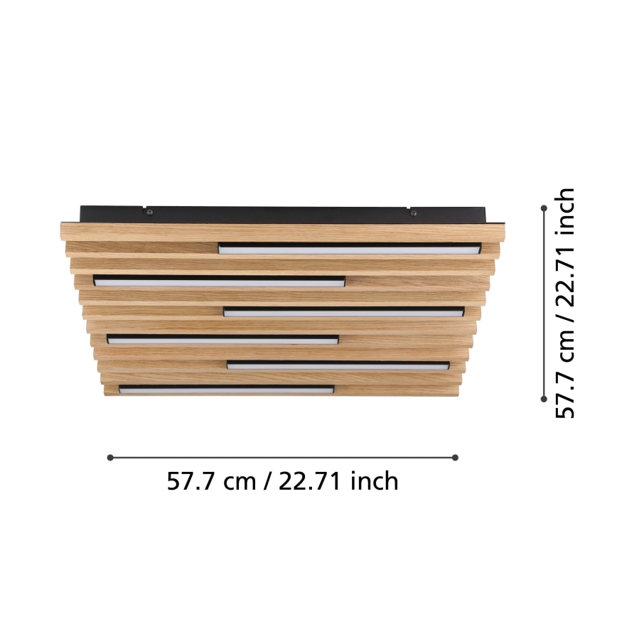 Eglo - LED Stmívatelné stropní svítidlo 6xLED/8,5W/230V 3000K 57,5x57,5 cm hnědá