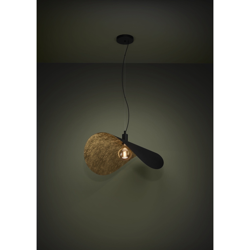 Eglo - Lustr na lanku 1xE27/40W/230V 80 cm černá/zlatá