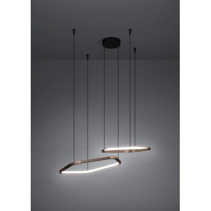 Eglo - LED Stmívatelný lustr na lanku LED/30W/230V mosaz + dálkové ovládání