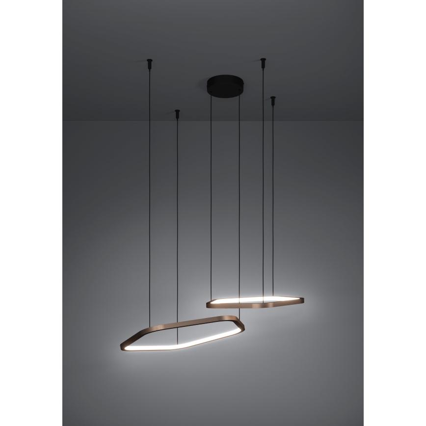 Eglo - LED Stmívatelný lustr na lanku LED/30W/230V zlatá + dálkové ovládání