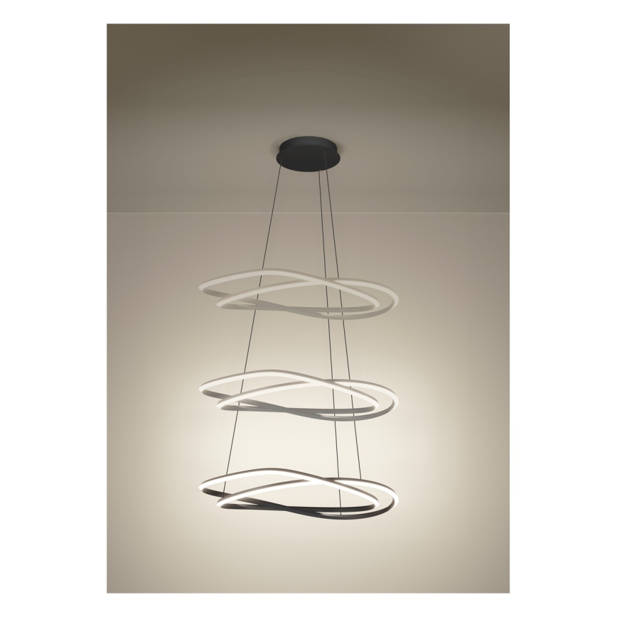 Eglo - LED Stmívatelný lustr na lanku LED/60W/230V 2200-6500K šedá + dálkové ovládání