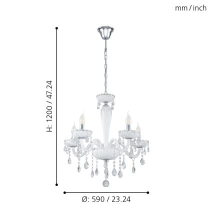 Eglo 39113- Lustr CARPENTO 5xE14/40W/230V