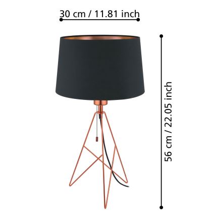 Eglo 39178 - Stolní lampa CAMPORALE 1xE27/60W/230V