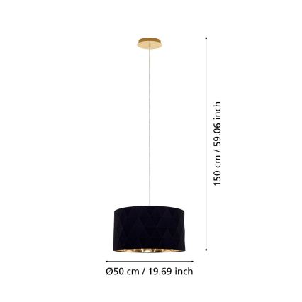 Eglo 39224 - Lustr na lanku DOLORITA 3xE27/60W/230V