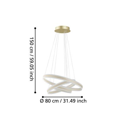 Eglo - LED Stmívatelný lustr na lanku LED/78W/230V + LED/70W + LED/34W