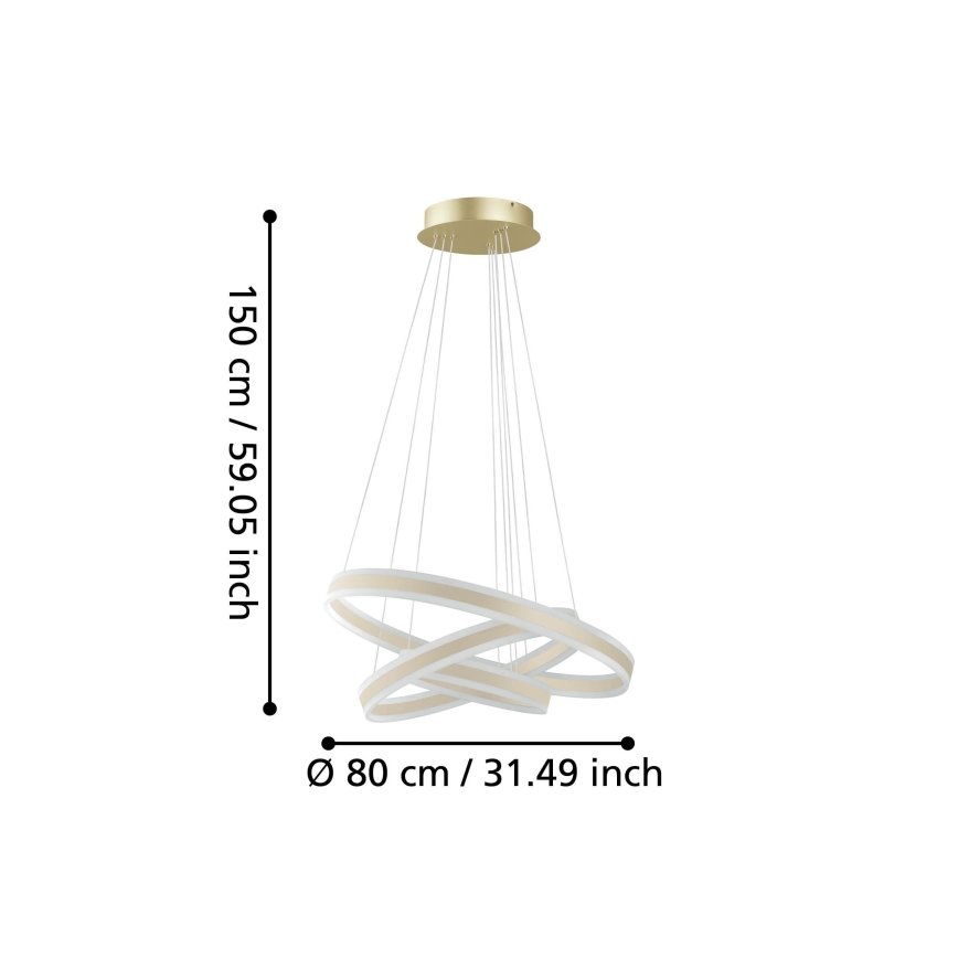 Eglo - LED Stmívatelný lustr na lanku LED/78W/230V + LED/70W + LED/34W