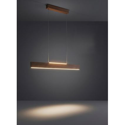Eglo - LED Stmívatelný lustr na lanku LED/21W/230V + LED/8,4W ořech
