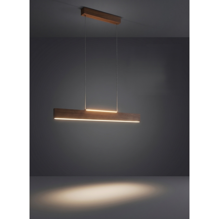 Eglo - LED Stmívatelný lustr na lanku LED/21W/230V + LED/8,4W ořech