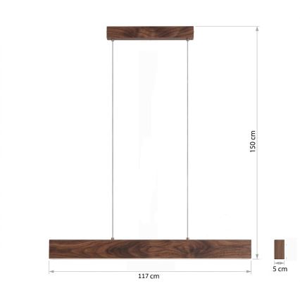 Eglo - LED Stmívatelný lustr na lanku LED/21W/230V + LED/8,4W ořech