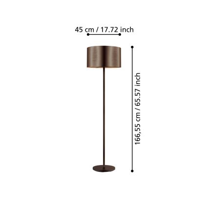 Eglo - Stojací lampa 1xE27/60W/230V měděná