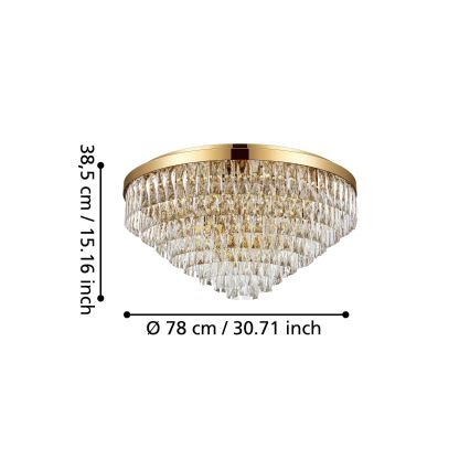 Eglo - Stropní svítidlo 16xE14/40W/230V zlatá
